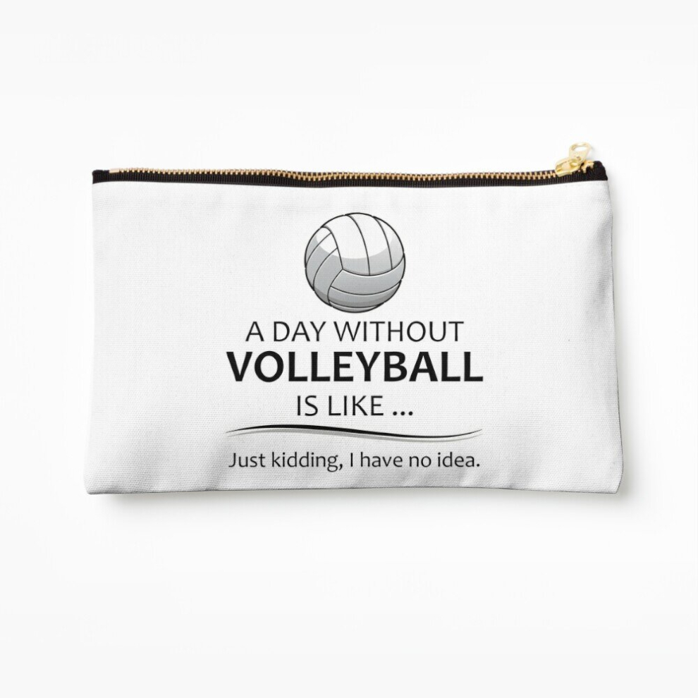 Whibos Makeup Bag Volleyball Gifts - A Day Without Volleyball Funny Gift Ideas For Player Coach - Beach Cosmetic Organizer Tyvek Paper Bags Zipper Pouch