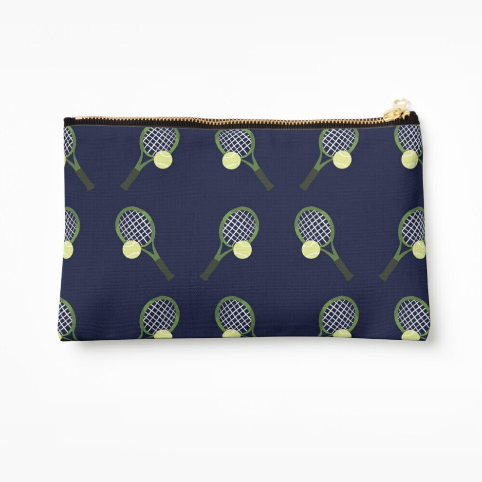 Whibos Makeup Bag Tennis Pattern Cosmetic Organizer Tyvek Paper Bags Zipper Pouch