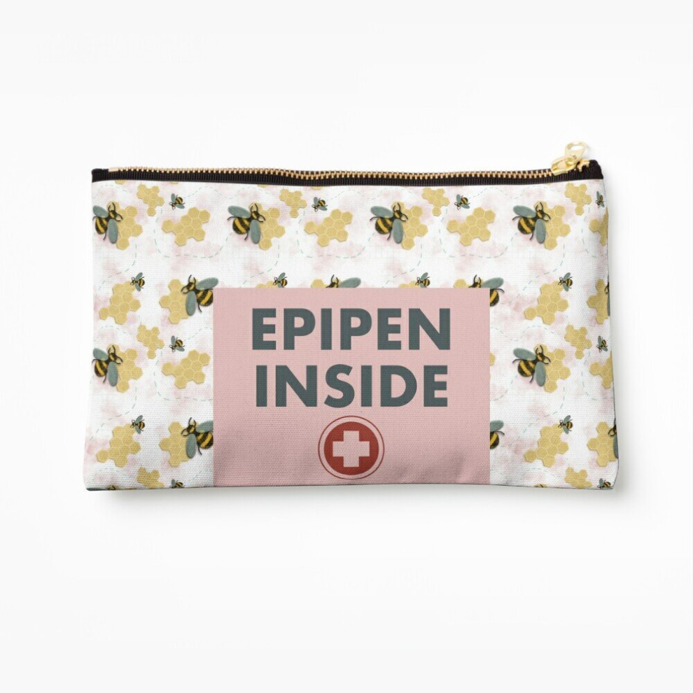 Whibos Makeup Bag Epipen Inside Medical Bag (Bee Hive) Cosmetic Organizer Tyvek Paper Bags Zipper Pouch