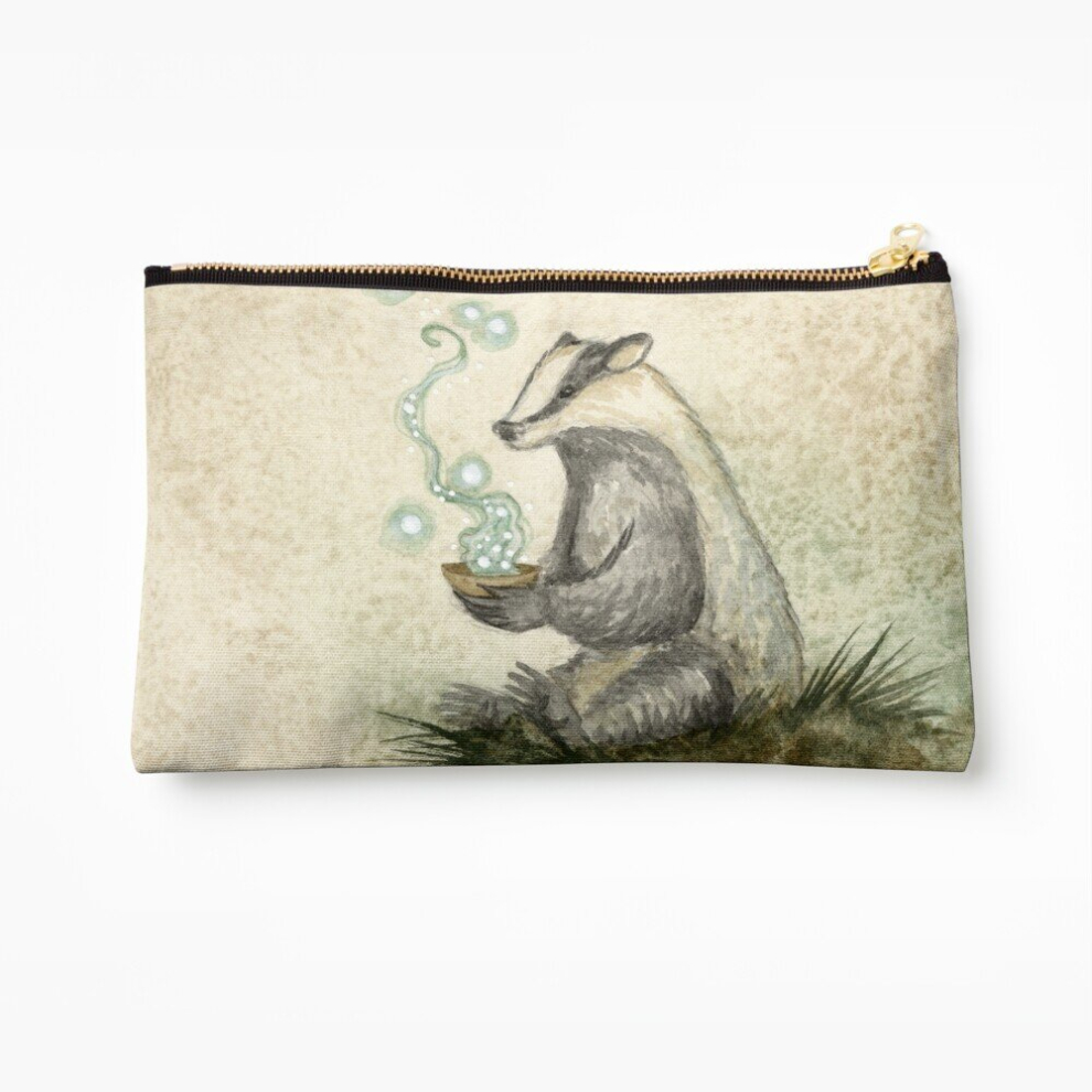 Whibos Makeup Bag Badger Magick Cosmetic Organizer Tyvek Paper Bags Zipper Pouch