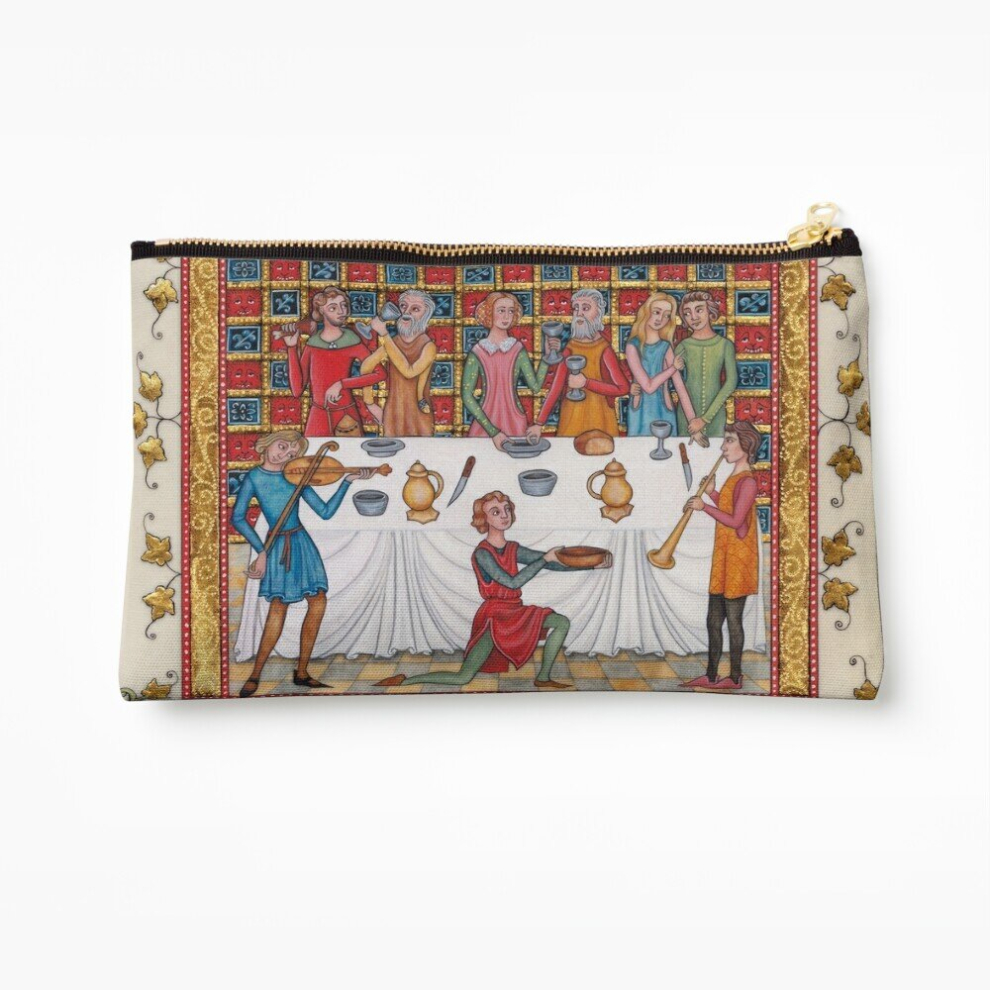 Whibos Makeup Bag Medieval Illumination - Gothic Banquet Cosmetic Organizer Tyvek Paper Bags Zipper Pouch