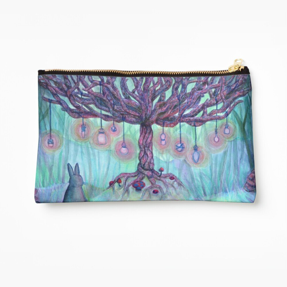 Whibos Makeup Bag Fantasy Forest Cosmetic Organizer Tyvek Paper Bags Zipper Pouch