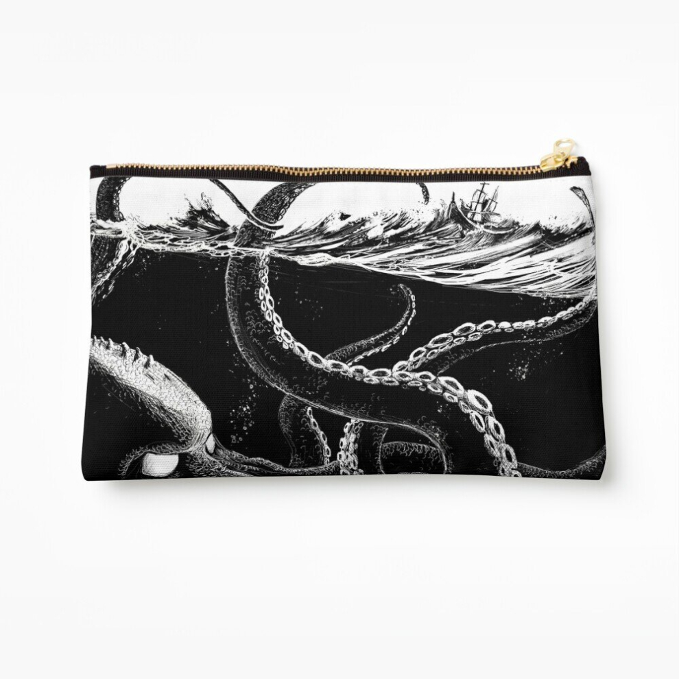 Whibos Makeup Bag Kraken Rules The Sea Cosmetic Organizer Tyvek Paper Bags Zipper Pouch