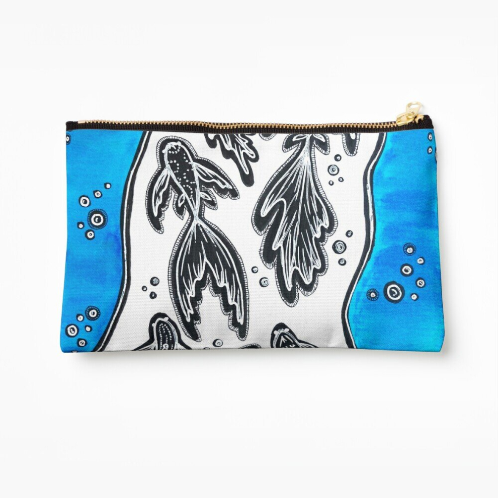 Whibos Makeup Bag Koi Fish Swimming In River Cosmetic Organizer Tyvek Paper Bags Zipper Pouch