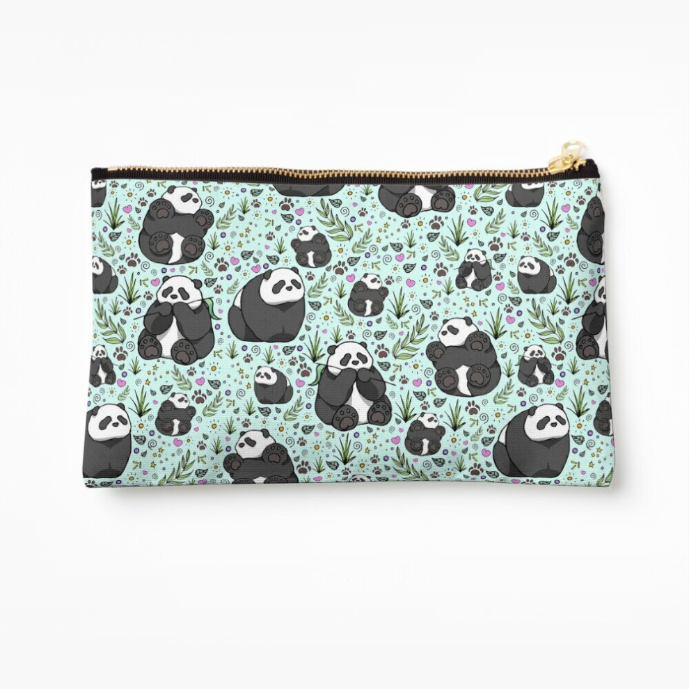 Whibos Makeup Bag Pandas Cosmetic Organizer Tyvek Paper Bags Zipper Pouch