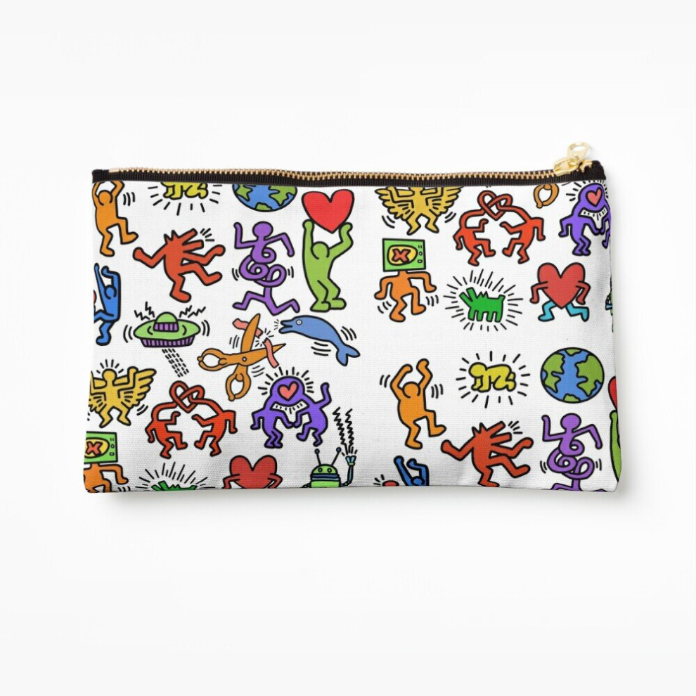 Whibos Makeup Bag Haring Symbols Cosmetic Organizer Tyvek Paper Bags Zipper Pouch