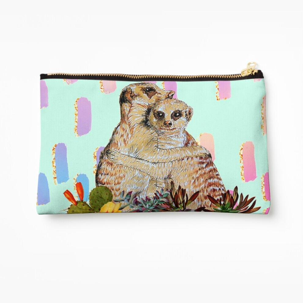 Whibos Makeup Bag Meerkat Hugs Cosmetic Organizer Tyvek Paper Bags Zipper Pouch