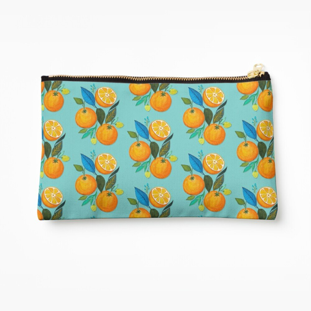 Whibos Orange Makeup Bag Lady Cosmetic Organizer Tyvek Paper Bags Zipper Pouch