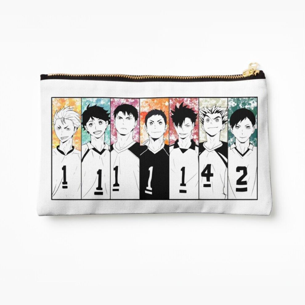 Whibos Makeup Bag Haikyuu -Tain Squad Cosmetic Organizer Tyvek Paper Bags Zipper Pouch