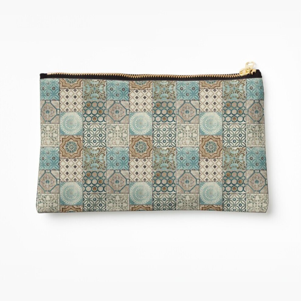 Whibos Makeup Bag Vintage Oriental Traditional Moroccan Tiles Style Artwork Cosmetic Organizer Tyvek Paper Bags Zipper Pouch
