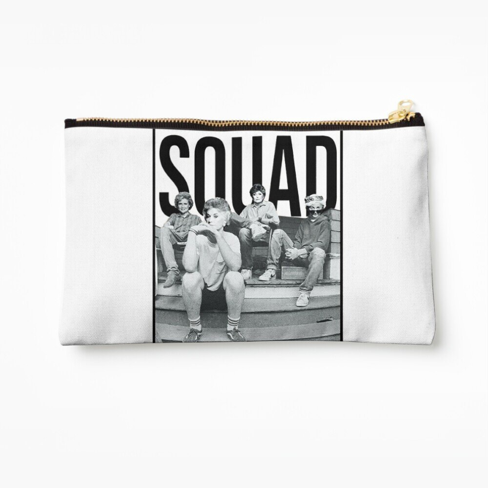 Whibos Golden Makeup Bag Girls-Squad Cosmetic Organizer Tyvek Paper Bags Zipper Pouch