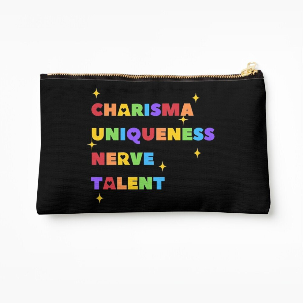 Whibos Makeup Bag Charisma, Uniqueness, Nerve And Talent - Rainbow Heart Cosmetic Organizer Tyvek Paper Bags Zipper Pouch