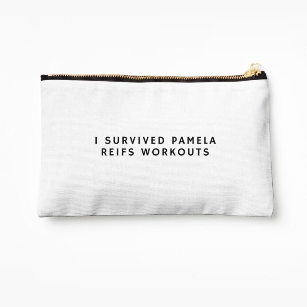 Whibos Makeup Bag I Survived Pamela Reifs Workouts Cosmetic Organizer Tyvek Paper Bags Zipper Pouch