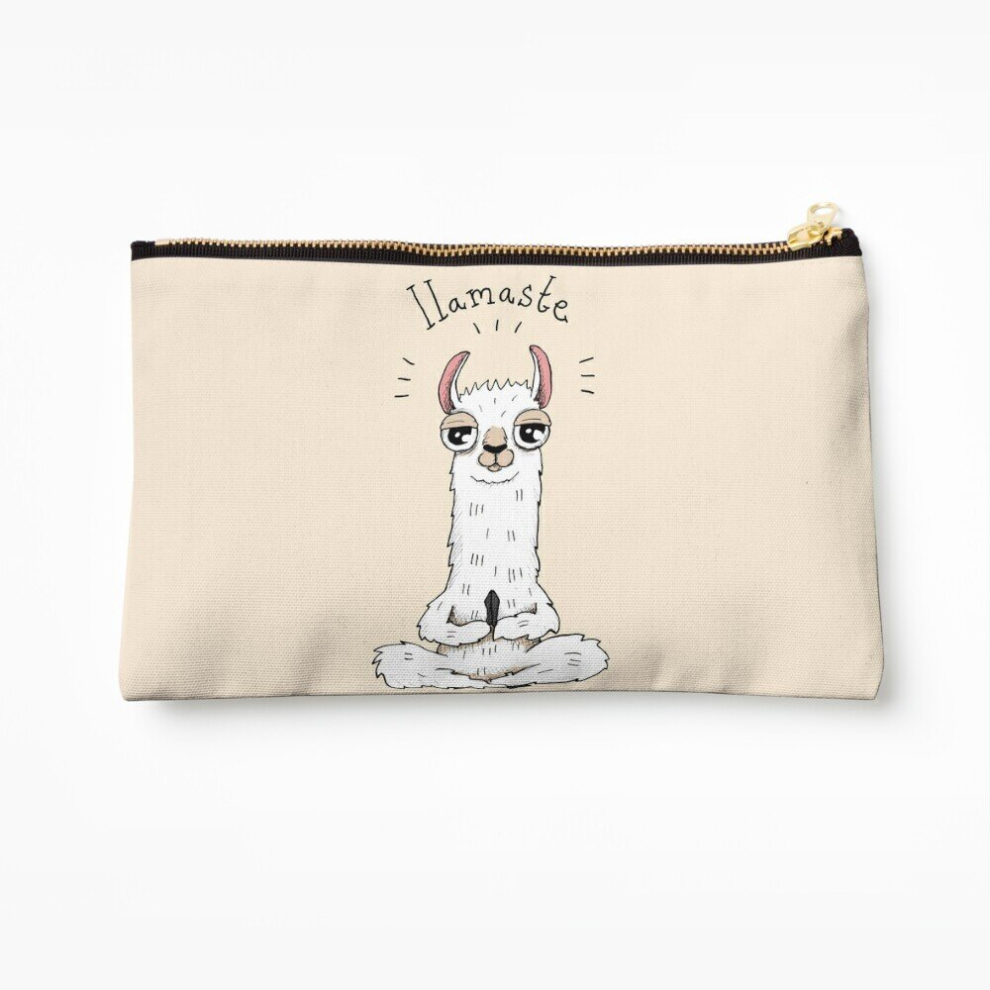 Whibos Makeup Bag Llama Yoga Pose With Llamaste Cosmetic Organizer Tyvek Paper Bags Zipper Pouch