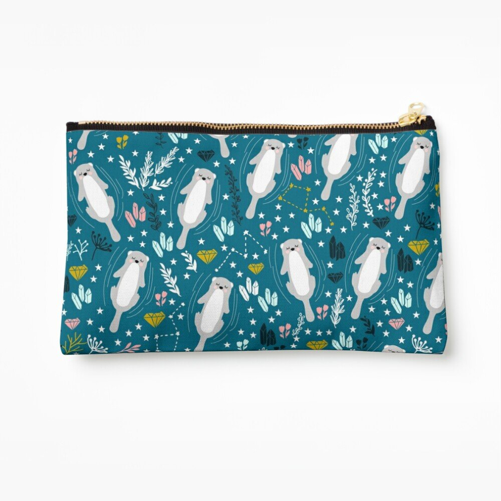 Whibos Makeup Bag Cute Otters Cosmetic Organizer Tyvek Paper Bags Zipper Pouch