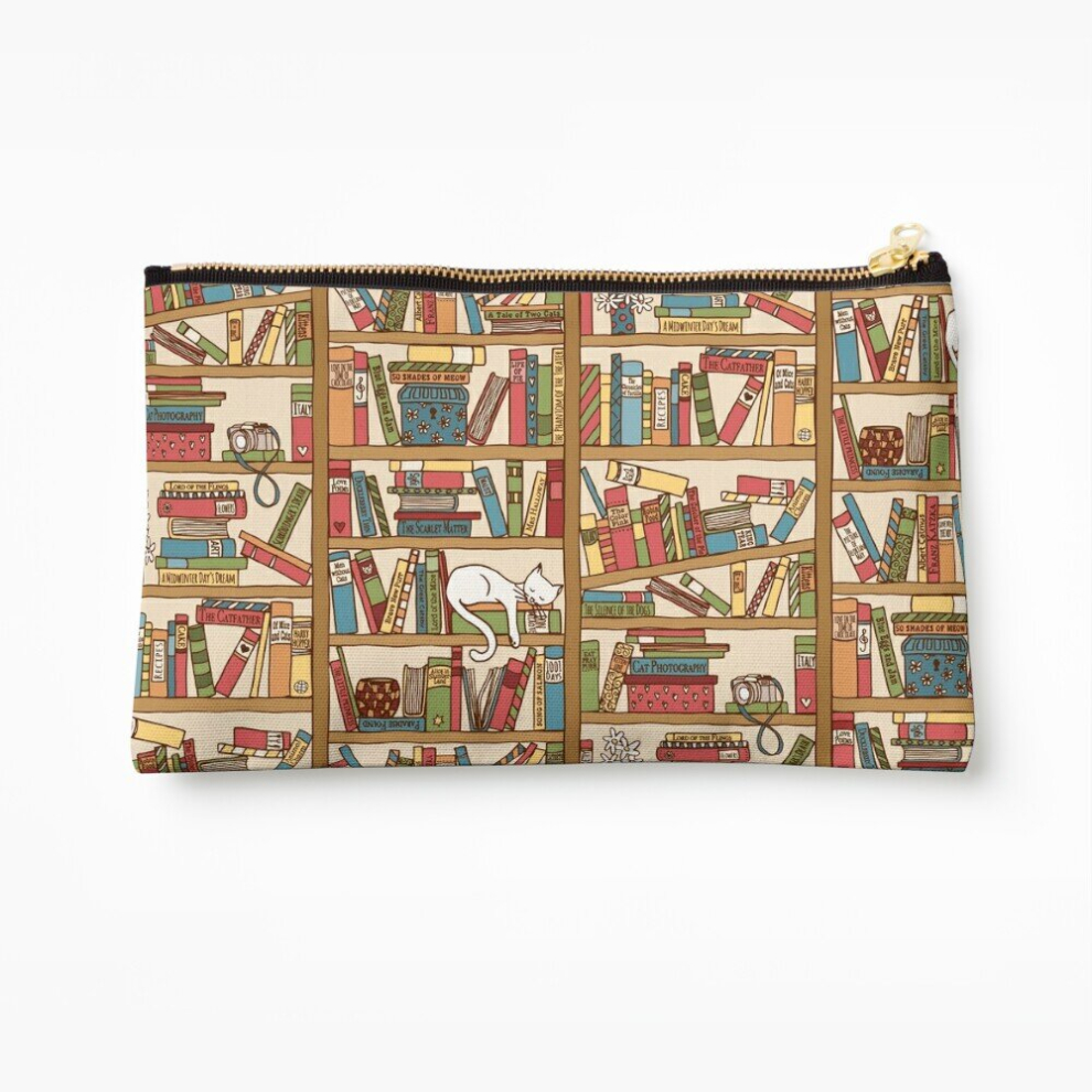 Whibos Makeup Bag Bookshelf No.1 Cosmetic Organizer Tyvek Paper Bags Zipper Pouch