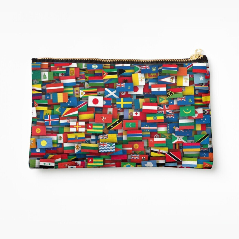 Whibos Makeup Bag Flags Of All Countries Of The World Cosmetic Organizer Tyvek Paper Bags Zipper Pouch