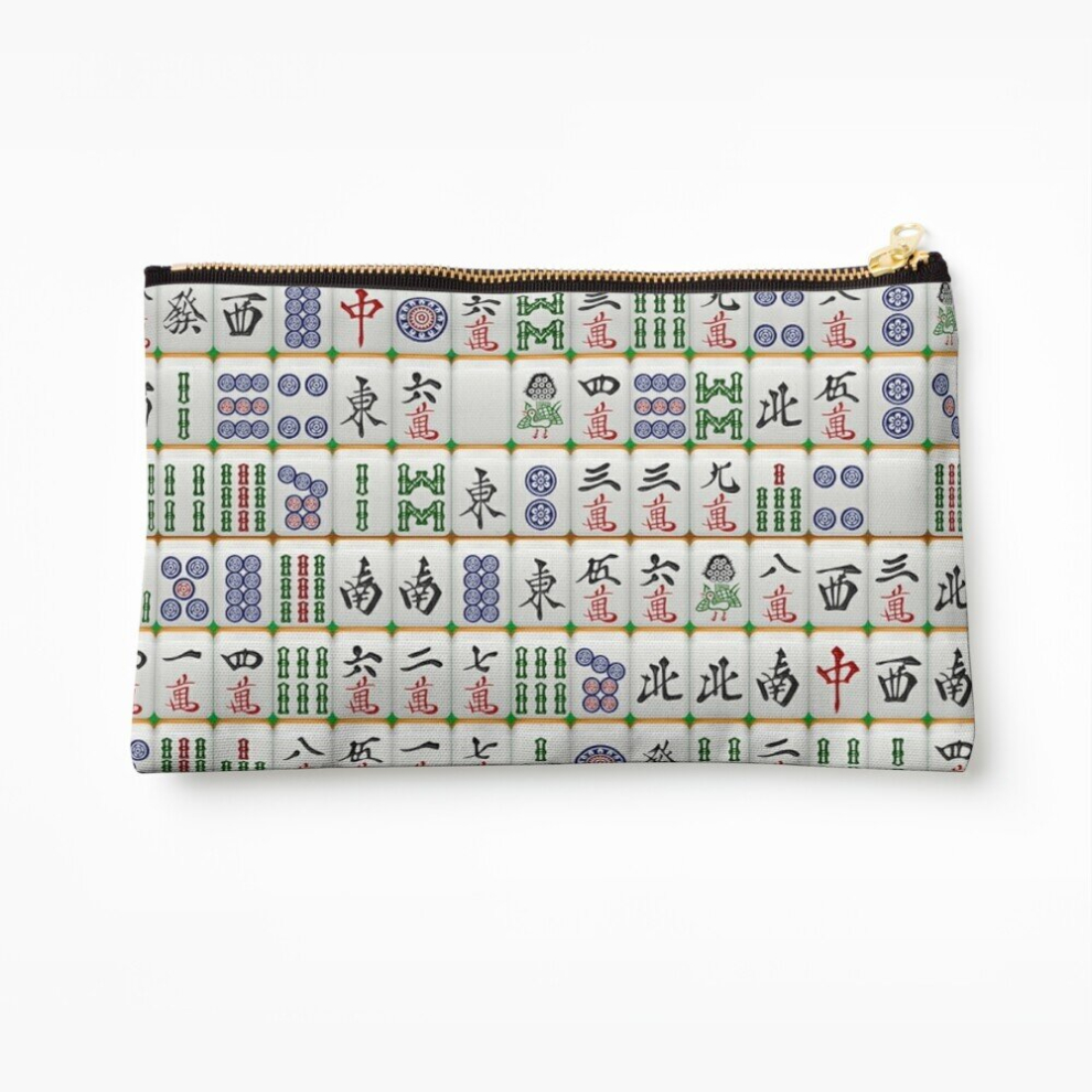 Whibos Makeup Bag Mahjong Cosmetic Organizer Tyvek Paper Bags Zipper Pouch