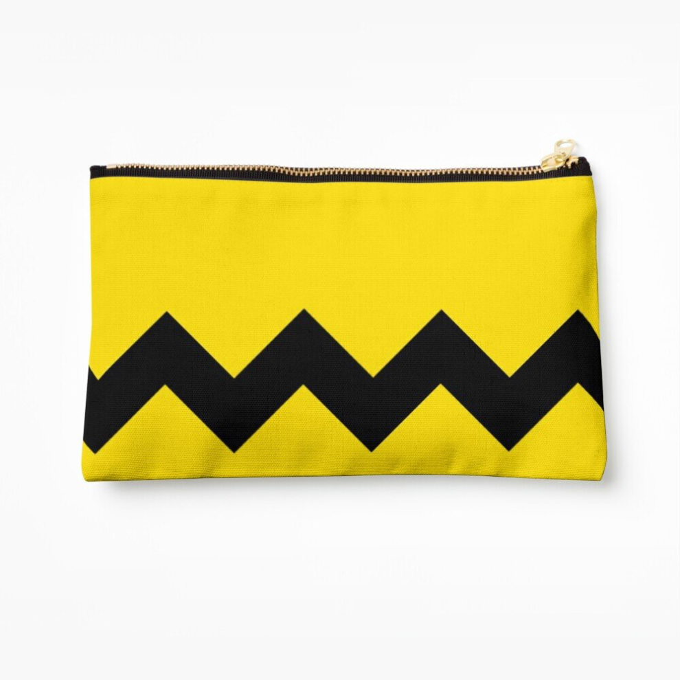 Whibos Brown Makeup Bag Charlie Double Zigzag Halloween Costumes Cosmetic Organizer Tyvek Paper Bags Zipper Pouch