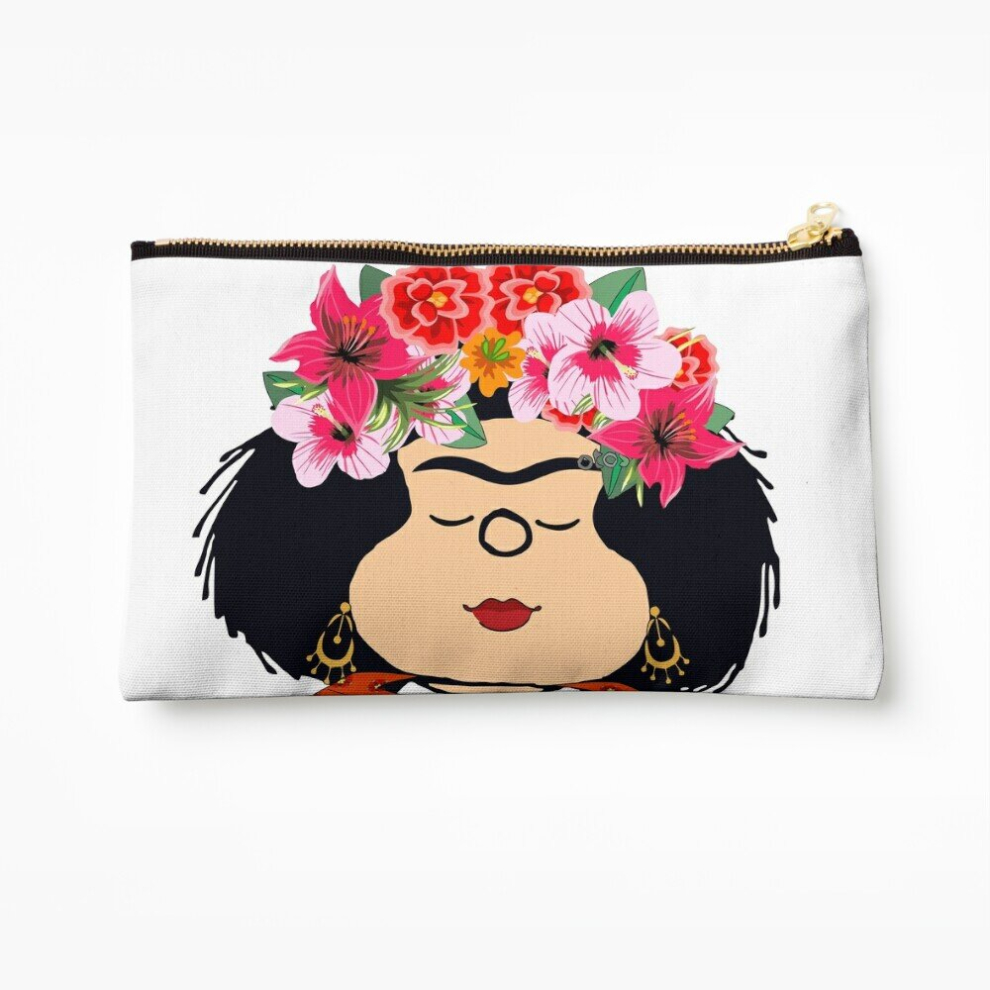Whibos Makeup Bag Mafalda Kahlo Fanart Cosmetic Organizer Tyvek Paper Bags Zipper Pouch