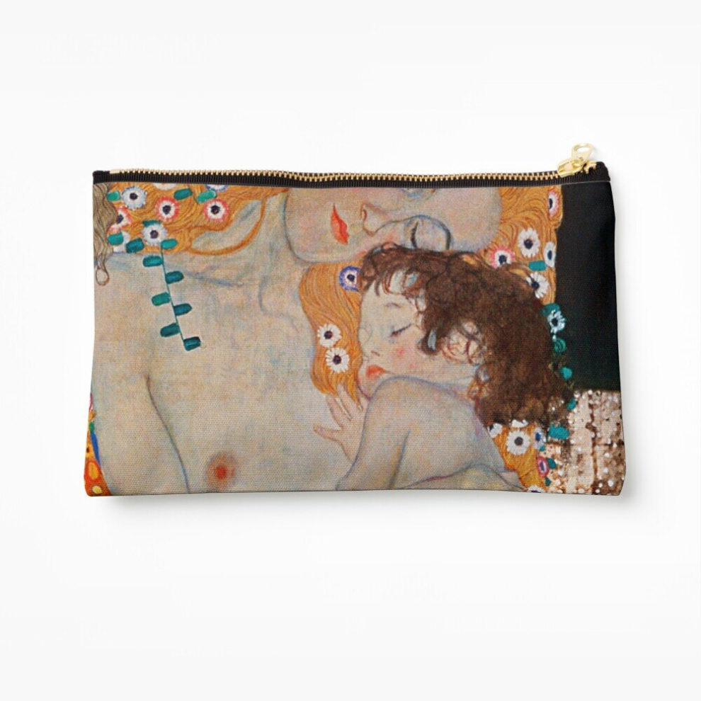 Whibos Makeup Bag Gustav Klimt, Mother And Child,Reproduction,Art Nouveau,Great Art From Vintage Cosmetic Organizer Tyvek Paper Bags Zipper Pouch