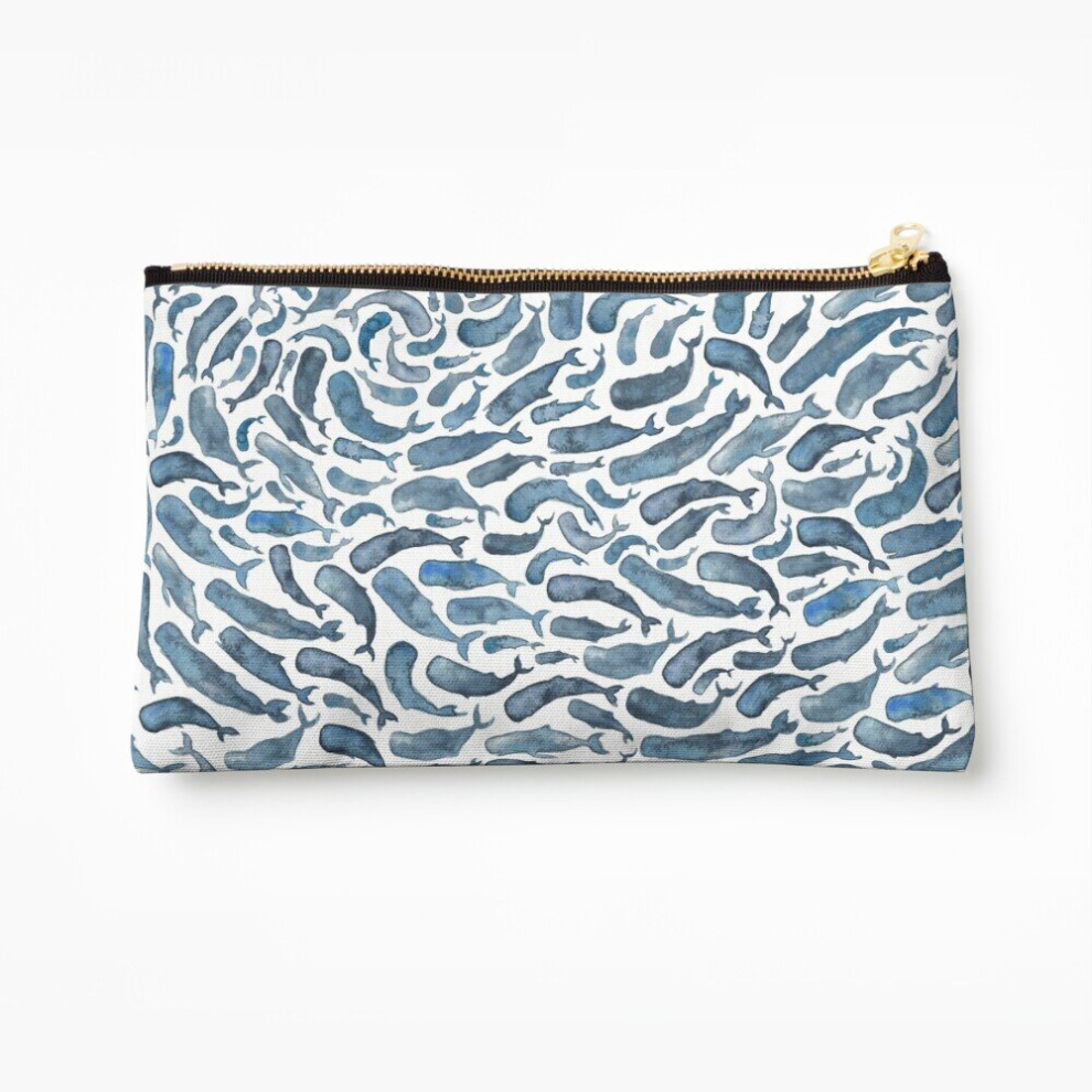 Whibos Makeup Bag Sperm Whales Cosmetic Organizer Tyvek Paper Bags Zipper Pouch