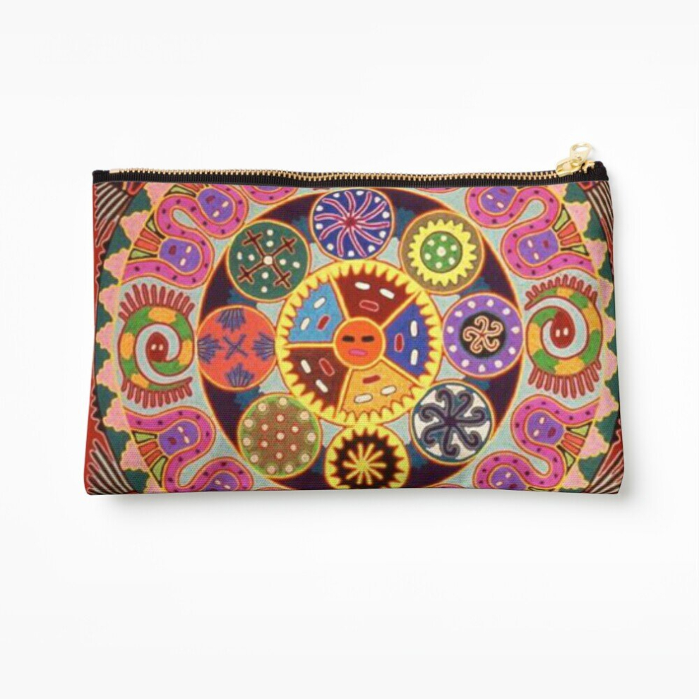 Whibos Makeup Bag Huichol Mandala Cosmetic Organizer Tyvek Paper Bags Zipper Pouch