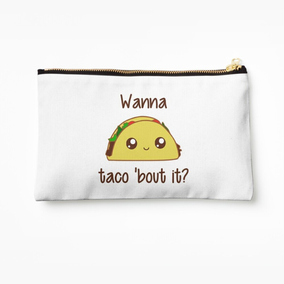Whibos Makeup Bag Wanna Taco 'Bout It? Cosmetic Organizer Tyvek Paper Bags Zipper Pouch