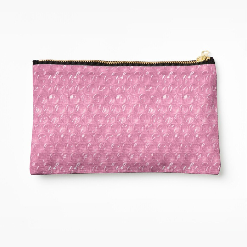 Whibos Pink Makeup Bag Bubble Wrap Cosmetic Organizer Tyvek Paper Bags Zipper Pouch