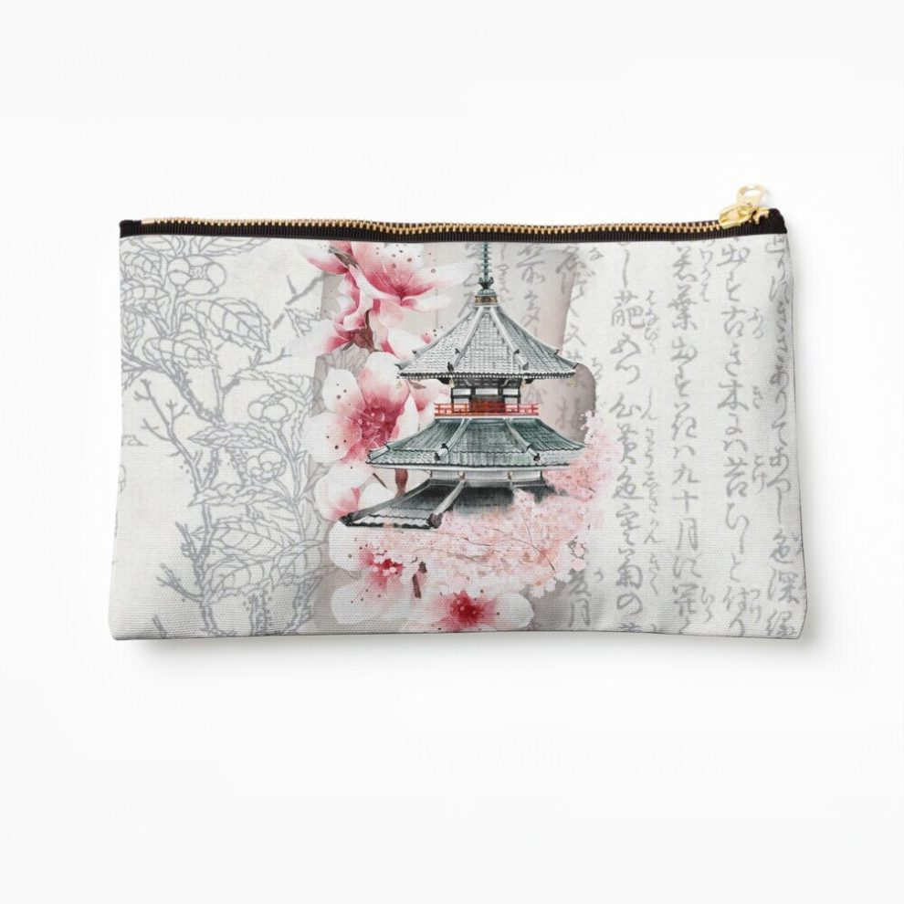 Whibos Makeup Bag Vintage Japanese Temple Cosmetic Organizer Tyvek Paper Bags Zipper Pouch