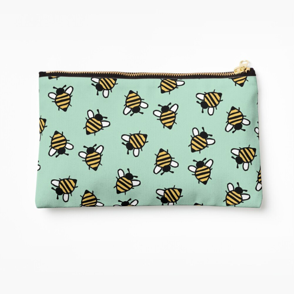 Whibos Makeup Bag Bumble Bees Cosmetic Organizer Tyvek Paper Bags Zipper Pouch