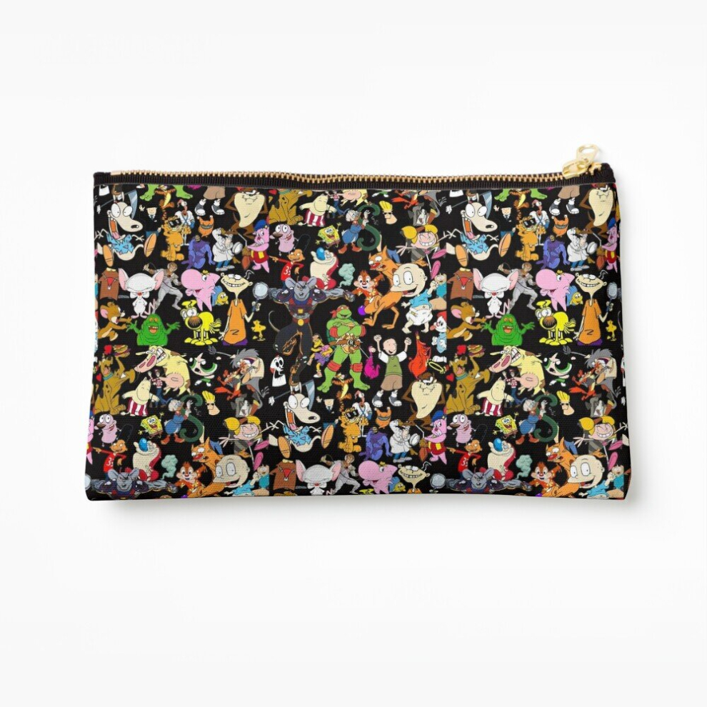 Whibos Makeup Bag Retro Cartoons Rugrats 80S 90S Tv Show Cartoon Rockos Life Cosmetic Organizer Tyvek Paper Bags Zipper Pouch