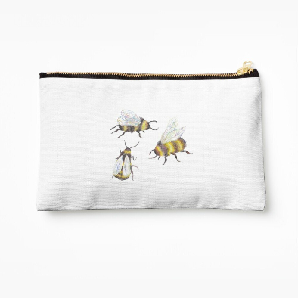 Whibos Makeup Bag Bumble Bees Cosmetic Organizer Tyvek Paper Bags Zipper Pouch