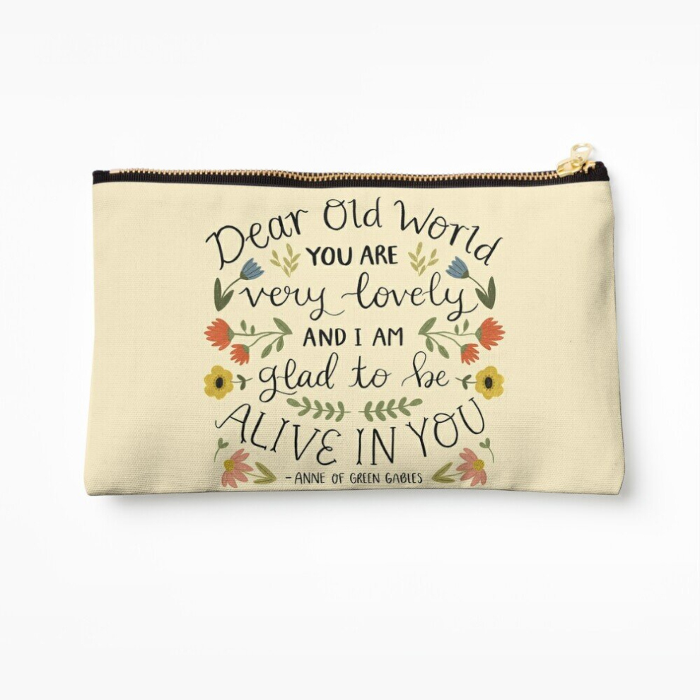 Whibos Green Makeup Bag Anne Of Gables "Dear Old World" Quote Cosmetic Organizer Tyvek Paper Bags Zipper Pouch