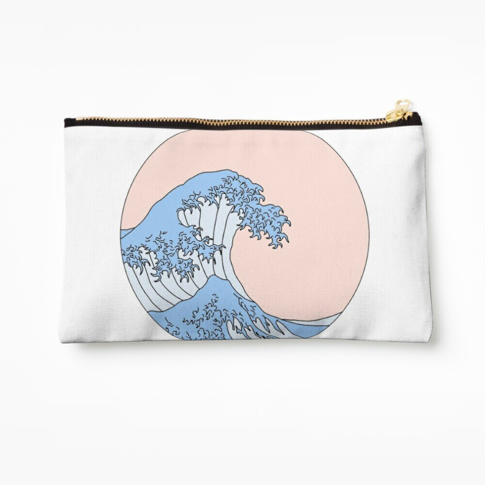 Whibos Makeup Bag Aesthetic Wave Cosmetic Organizer Tyvek Paper Bags Zipper Pouch