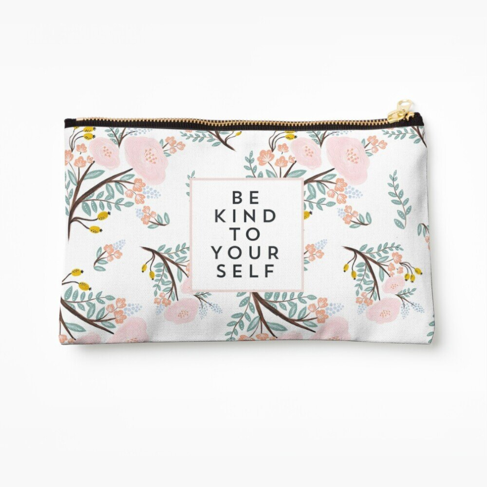 Whibos Makeup Bag Be Kind To Yourself Cosmetic Organizer Tyvek Paper Bags Zipper Pouch