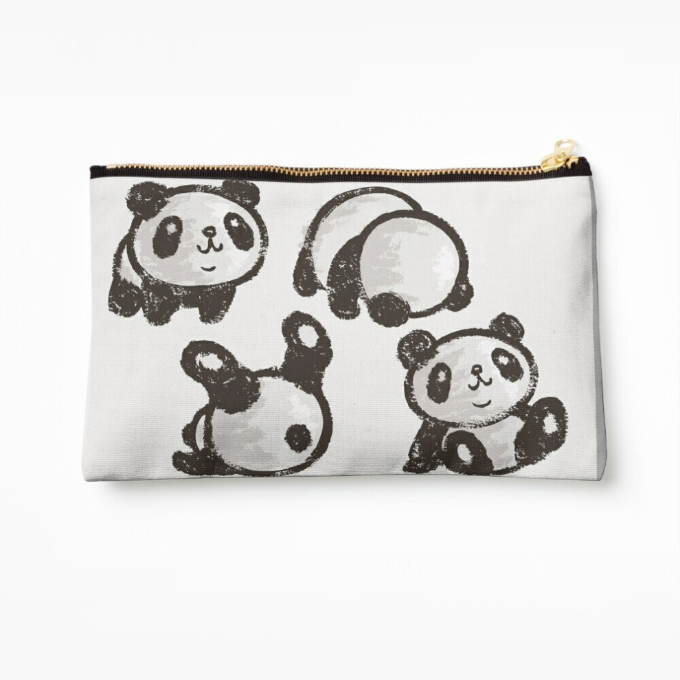 Whibos Makeup Bag Rolling Panda Cosmetic Organizer Tyvek Paper Bags Zipper Pouch