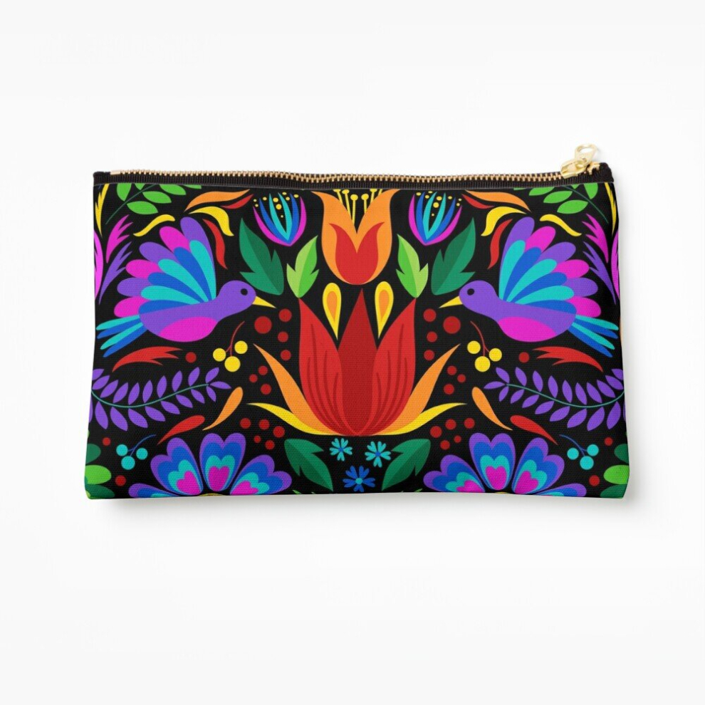 Whibos Makeup Bag Otomi Embroidery Cosmetic Organizer Tyvek Paper Bags Zipper Pouch