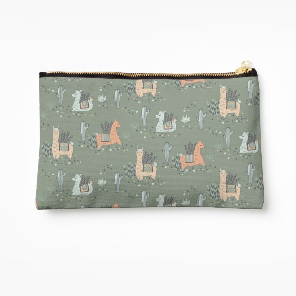 Whibos Makeup Bag Lazy Llamas Cosmetic Organizer Tyvek Paper Bags Zipper Pouch