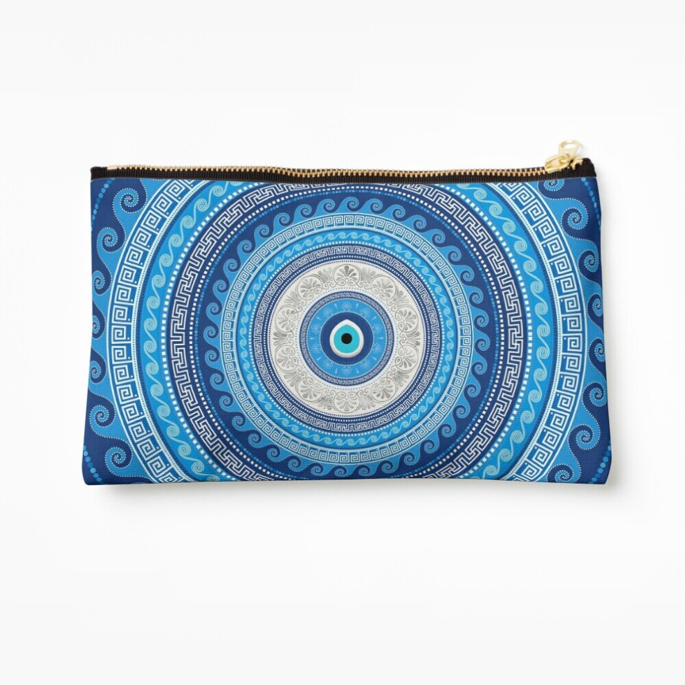 Whibos Makeup Bag Greek Mati Mataki - Matiasma Evil Eye Ornament #2 Cosmetic Organizer Tyvek Paper Bags Zipper Pouch