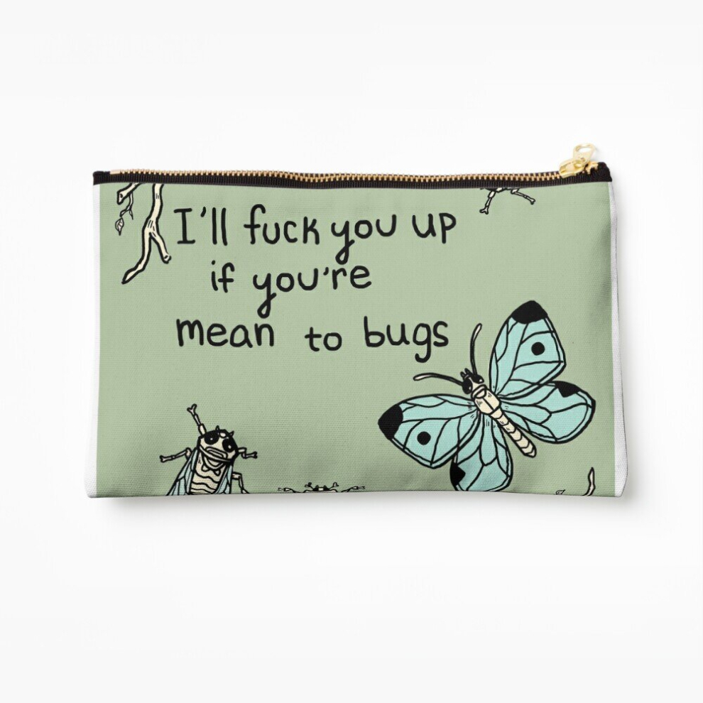 Whibos Makeup Bag I'll F Ck You Up If You're Mean To Bugs Cosmetic Organizer Tyvek Paper Bags Zipper Pouch