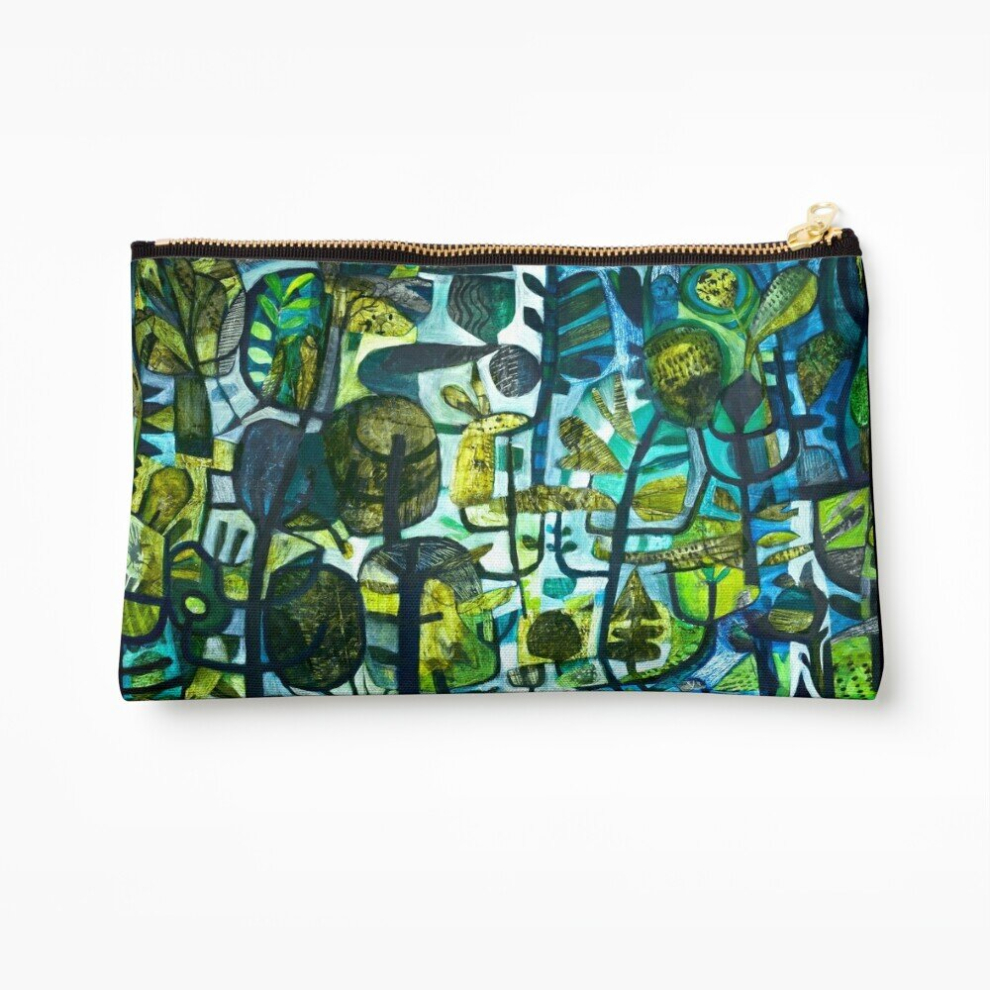 Whibos Makeup Bag Emerald Forest Cosmetic Organizer Tyvek Paper Bags Zipper Pouch