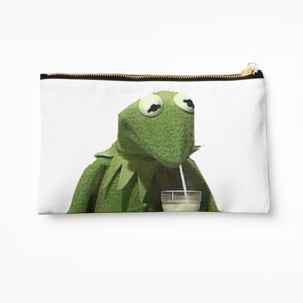 Whibos Makeup Bag Kermit Drinks Milk Cosmetic Organizer Tyvek Paper Bags Zipper Pouch
