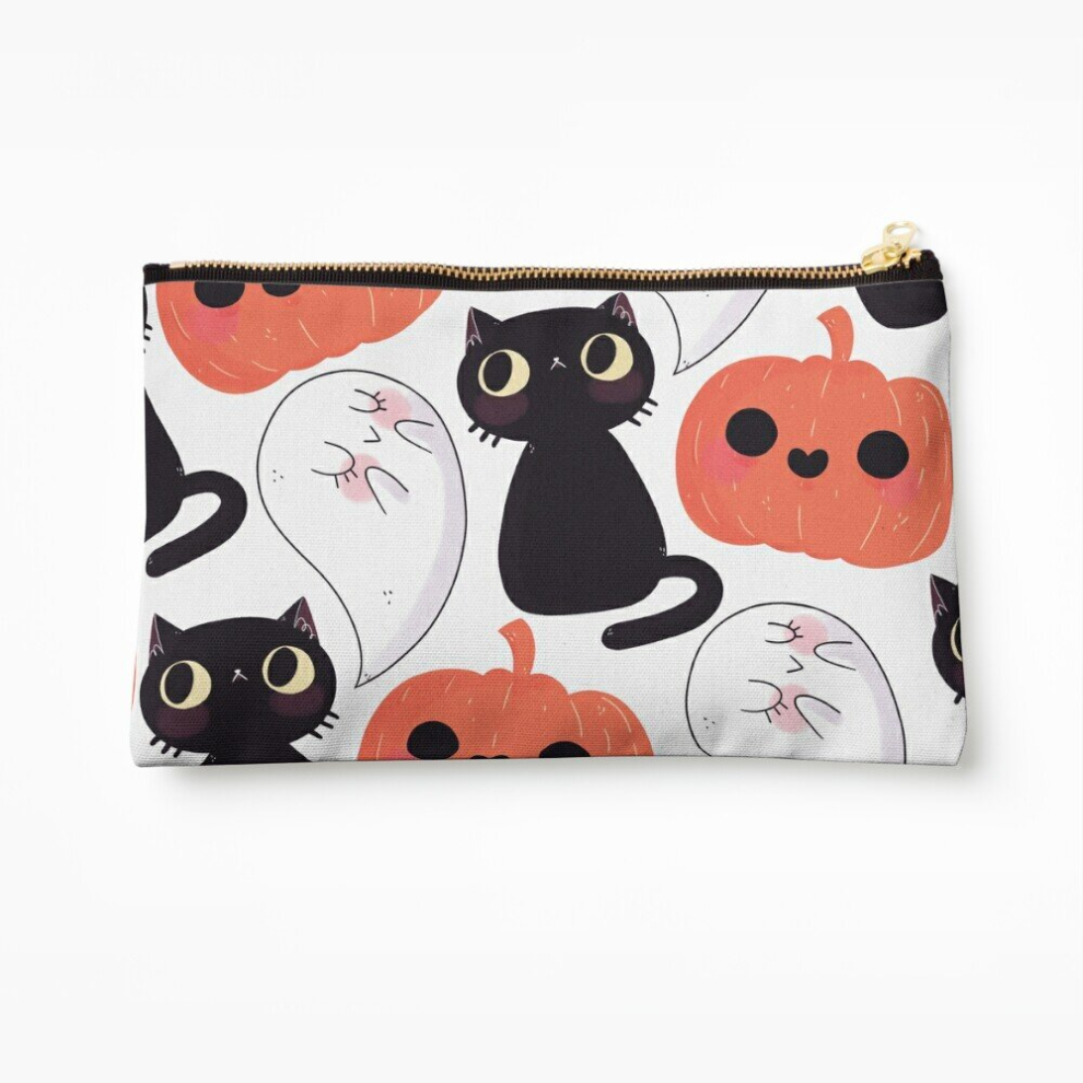 Whibos Makeup Bag Spooky Cosmetic Organizer Tyvek Paper Bags Zipper Pouch