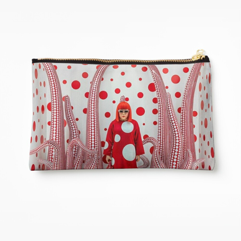 Whibos Makeup Bag Yayoi Kusama - Polkadot Wallpaper Cosmetic Organizer Tyvek Paper Bags Zipper Pouch