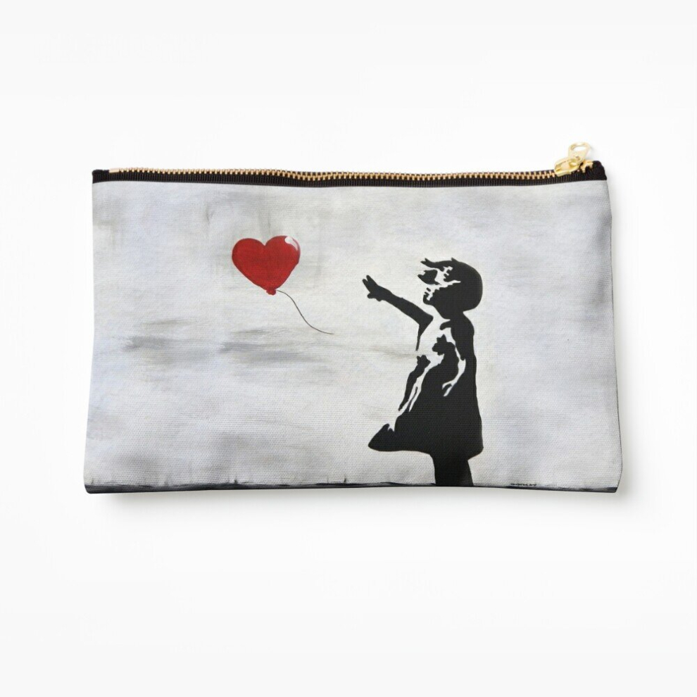 Whibos Makeup Bag Banksy Girl With Heart Balloon Graffiti Original Wall Street Art Cosmetic Organizer Tyvek Paper Bags Zipper Pouch