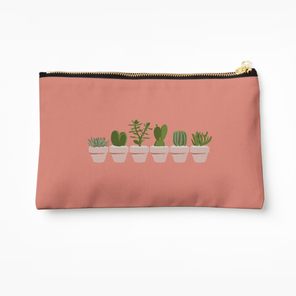 Whibos Makeup Bag Cacti Succulent Cosmetic Organizer Tyvek Paper Bags Zipper Pouch