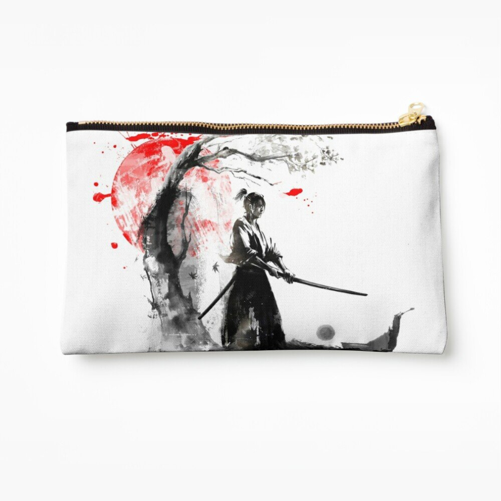 Whibos Makeup Bag Japanese Samurai Cosmetic Organizer Tyvek Paper Bags Zipper Pouch