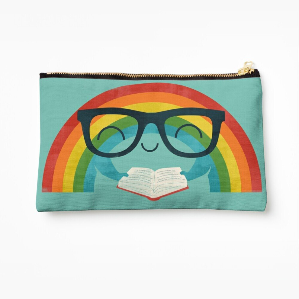 Whibos Makeup Bag Reading Rainbow Cosmetic Organizer Tyvek Paper Bags Zipper Pouch