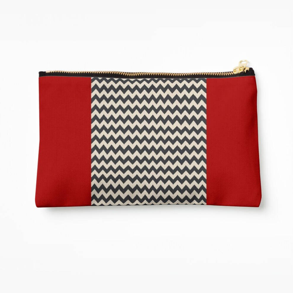 Whibos Makeup Bag Zig-Zag Cosmetic Organizer Tyvek Paper Bags Zipper Pouch